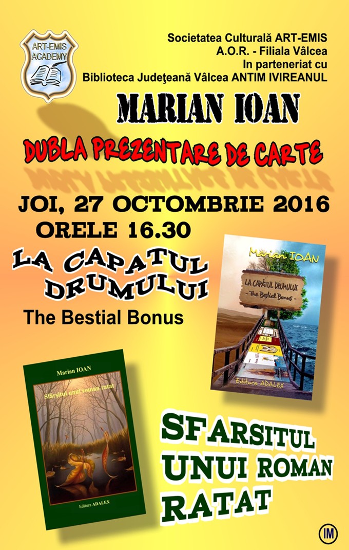 Afiş lansare cărţi Marian Ioan