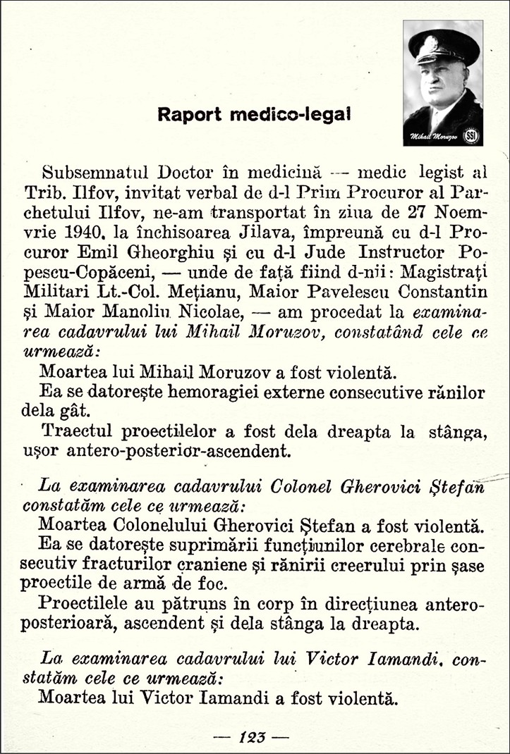 Asasinatele de la Jilava-Raport medico-legal 1940